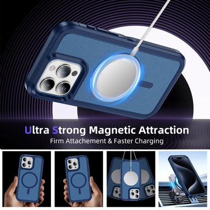 For iPhone 15 Guard Magsafe Magnetic Ring Matte Phone Case(Royal Blue) - iPhone 15 Cases by buy2fix | Online Shopping UK | buy2fix