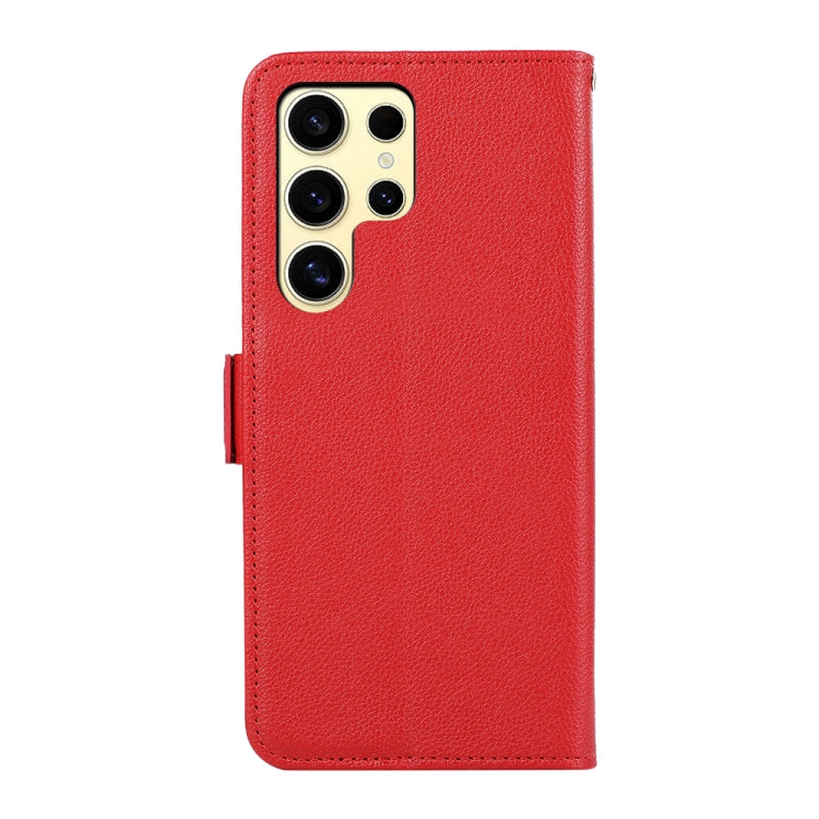 For Samsung Galaxy S22 Ultra 5G ABEEL Side-Magnetic Litchi Pattern Leather RFID Phone Case(Red) - Galaxy S22 Ultra 5G Cases by buy2fix | Online Shopping UK | buy2fix