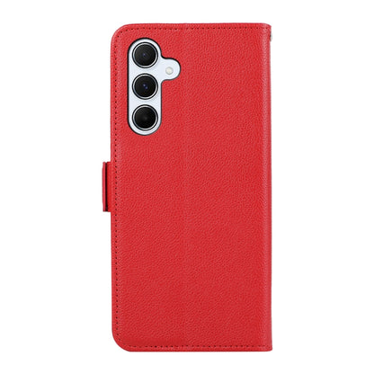 For Samsung Galaxy S24 5G ABEEL Side-Magnetic Litchi Pattern Leather RFID Phone Case(Red) - Galaxy S24 5G Cases by buy2fix | Online Shopping UK | buy2fix