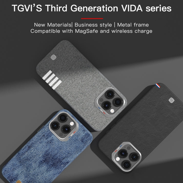 For iPhone 15 Plus TGVIS Vida Series MagSafe Magnetic Phone Case(Grey) - iPhone 15 Plus Cases by TGVIS | Online Shopping UK | buy2fix