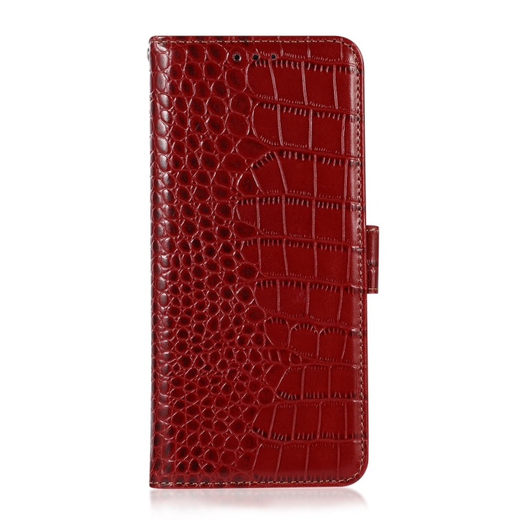 For Google Pixel 9 Crocodile Top Layer Cowhide Leather Phone Case(Red) - Google Cases by buy2fix | Online Shopping UK | buy2fix