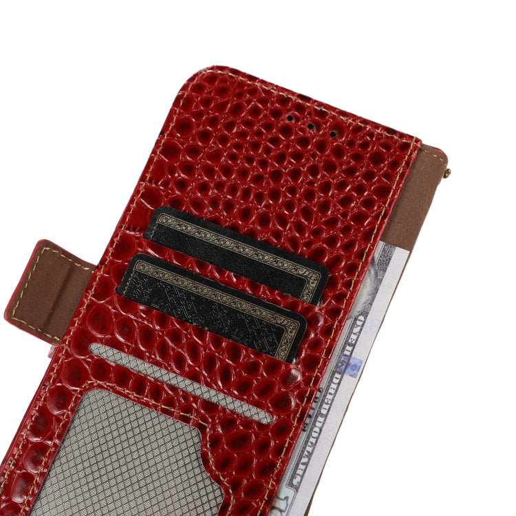 For Google Pixel 9 Pro Crocodile Top Layer Cowhide Leather Phone Case(Red) - Google Cases by buy2fix | Online Shopping UK | buy2fix