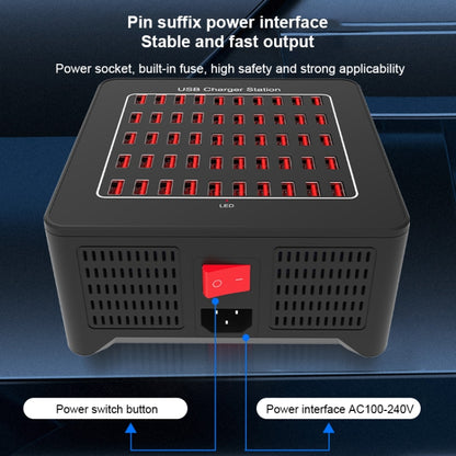 YFY-A77 250W 50 Ports USB Smart Charging Station(UK Plug) - Multifunction Charger by buy2fix | Online Shopping UK | buy2fix