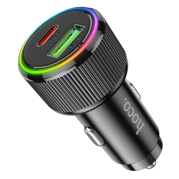 hoco NZ14A Guerrero PD20W + QC3.0 Dual-port USB Car Charger(Black) - Car Charger by hoco | Online Shopping UK | buy2fix