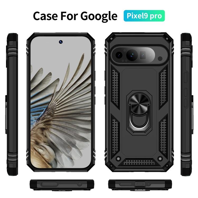 For Google Pixel 9 Pro Shockproof TPU + PC Phone Case with Holder(Black) - Google Cases by buy2fix | Online Shopping UK | buy2fix