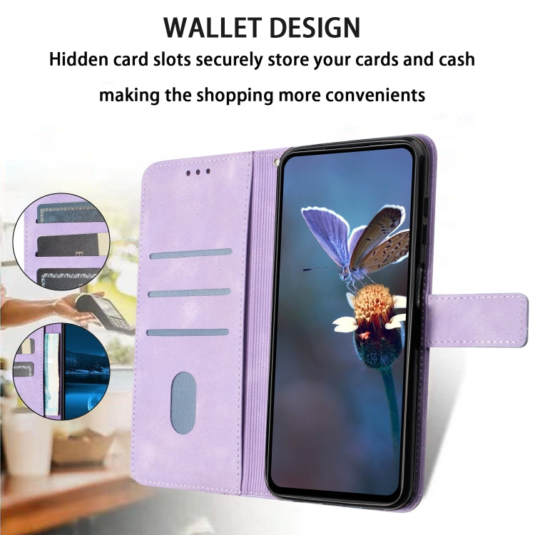 For iPhone 16 Pro Triangle Solid Color Leather Phone Case(Purple) - iPhone 16 Pro Cases by buy2fix | Online Shopping UK | buy2fix