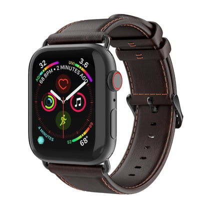 For Apple Watch Ultra 2 49mm DUX DUCIS Business Genuine Leather Watch Strap(Coffee) - Watch Bands by DUX DUCIS | Online Shopping UK | buy2fix