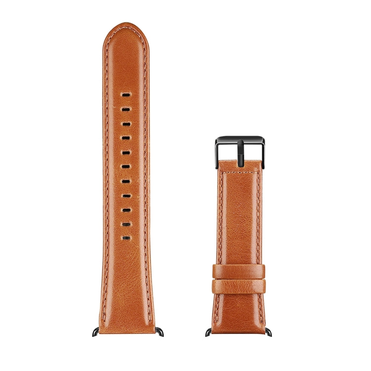 For Apple Watch Ultra 49mm DUX DUCIS Business Genuine Leather Watch Strap(Khaki) - Watch Bands by DUX DUCIS | Online Shopping UK | buy2fix