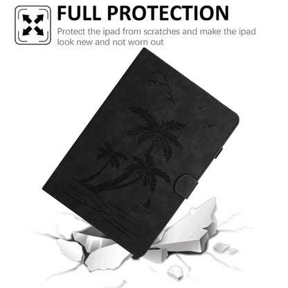 For Lenovo Tab M11/Xiaoxin Pad 11 2024 Coconut Tree Embossed Smart Leather Tablet Case(Black) - Lenovo by buy2fix | Online Shopping UK | buy2fix