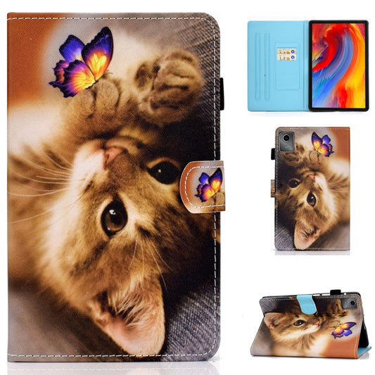 For Lenovo Tab M11 / Xiaoxin Pad 11 2024 Colored Drawing Stitching Smart Leather Tablet Case(Butterfly Cat) - Lenovo by buy2fix | Online Shopping UK | buy2fix