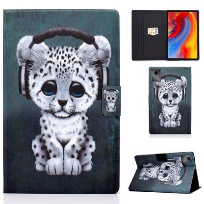 For Lenovo Tab M11 / Xiaoxin Pad 11 2024 Electric Pressed Colored Drawing Smart Leather Tablet Case(Music Leopard) - Lenovo by buy2fix | Online Shopping UK | buy2fix