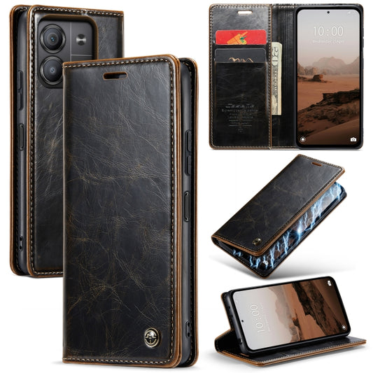 For Xiaomi Redmi Note 13 5G CaseMe 003 Crazy Horse Texture Flip Leather Phone Case(Coffee) - Xiaomi Cases by CaseMe | Online Shopping UK | buy2fix