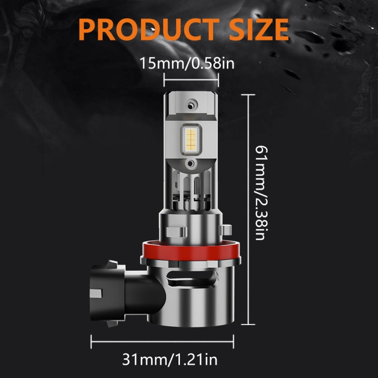 H11 Pair 22W 2000lm 6000K Car LED Direct Plug-in Headlight Bulb - LED Headlamps by buy2fix | Online Shopping UK | buy2fix