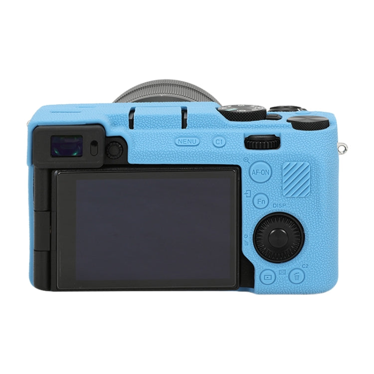 For Sony ILCE-7CM2 / A7C II / A7CR Litchi Texture Soft Silicone Protective Case(Blue) - Protective Case by buy2fix | Online Shopping UK | buy2fix