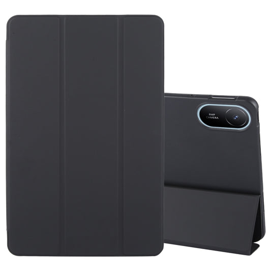 For Huawei MatePad SE 11 2024 Tri-fold Silicone Leather Tablet Case(Black) - Huawei by buy2fix | Online Shopping UK | buy2fix