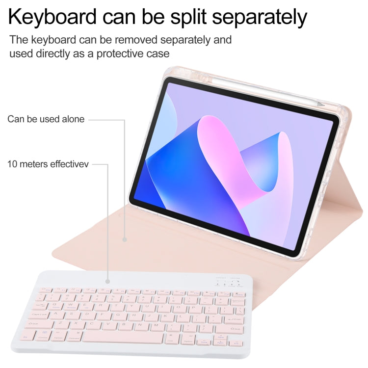 For Huawei MatePad 11 2023 / 2021 Square Button Bluetooth Keyboard Rotatable Holder Leather Case(Rose Gold) - Huawei Keyboard by buy2fix | Online Shopping UK | buy2fix
