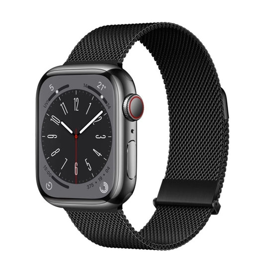 For Apple Watch Series 6 44mm ZGA Milanese Magnetic Metal Watch Band(Black) - Watch Bands by ZGA | Online Shopping UK | buy2fix