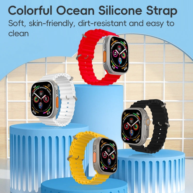 For Apple Watch Series 6 44mm ZGA Ocean Silicone Watch Band(White) - Watch Bands by ZGA | Online Shopping UK | buy2fix