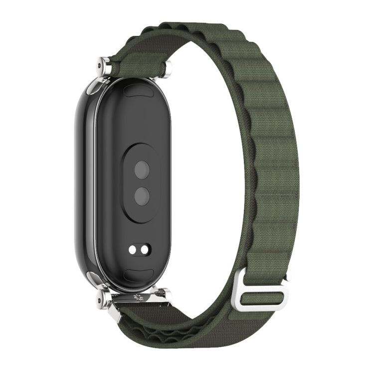 For Xiaomi Mi Band 8 / 9 / 9 NFC Mijobs GT4 Nylon Breathable Watch Band(Army Green Silver) - Watch Bands by MIJOBS | Online Shopping UK | buy2fix