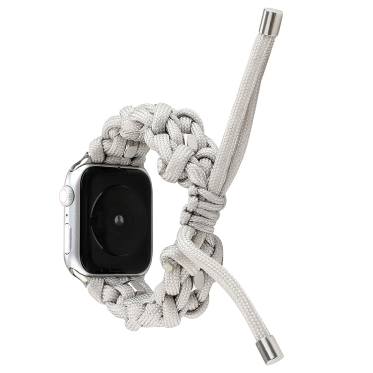 For Apple Watch Ultra 49mm Screw Nut Braided Paracord Watch Band(White) - Watch Bands by buy2fix | Online Shopping UK | buy2fix