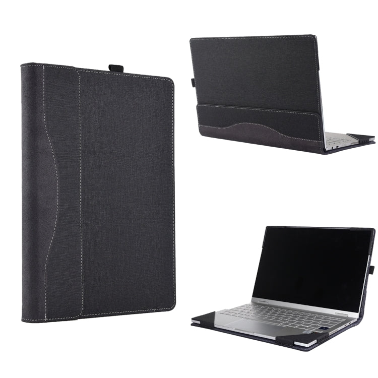 For Microsoft Surface Laptop 6 13.5 inch Cloth Texture Laptop Leather Case With Stand Function(Black) - 13.3 inch by buy2fix | Online Shopping UK | buy2fix