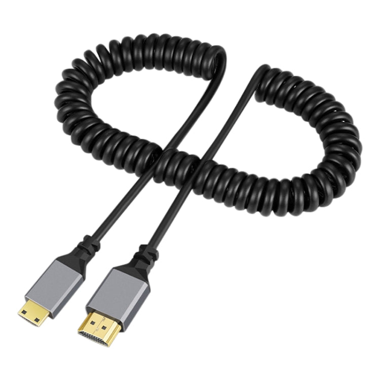 HDMI Type-A to HDMI Type-C HDMI OD4.0 Spring Cable, Length: 0.5m~2.4m(Grey Shell) - Cable by buy2fix | Online Shopping UK | buy2fix