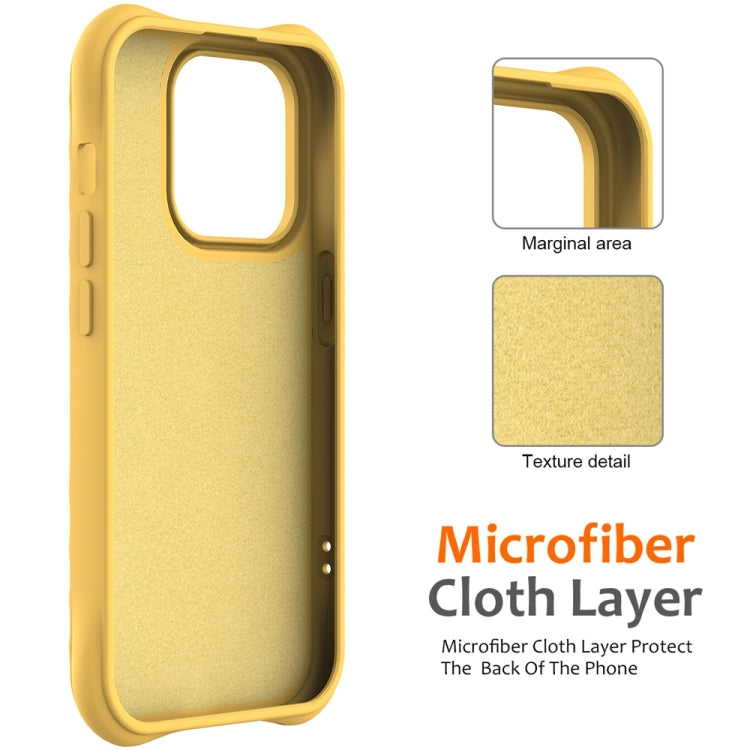 For iPhone 14 Pro Wave Texture MagSafe Magnetic Liquid Silicone Phone Case(Yellow) - iPhone 14 Pro Cases by buy2fix | Online Shopping UK | buy2fix