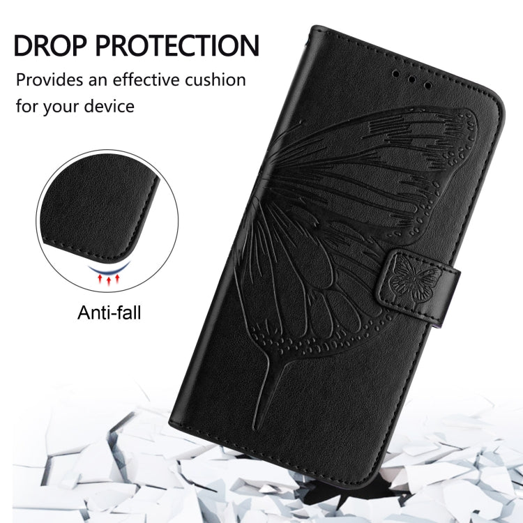 For Realme 12+ Global/Narzo 70 Pro India Embossed Butterfly Leather Phone Case(Black) - Realme Cases by buy2fix | Online Shopping UK | buy2fix