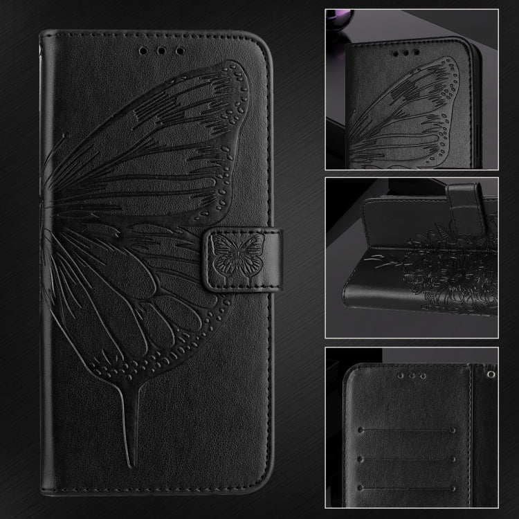 For Realme 12+ Global/Narzo 70 Pro India Embossed Butterfly Leather Phone Case(Black) - Realme Cases by buy2fix | Online Shopping UK | buy2fix