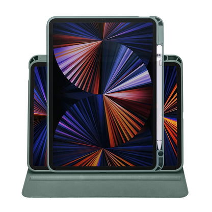 For iPad Air 11 2024 Acrylic 360 Degree Rotation Holder Leather Tablet Case(Pine Green) - iPad Air 11 2024 Cases by buy2fix | Online Shopping UK | buy2fix