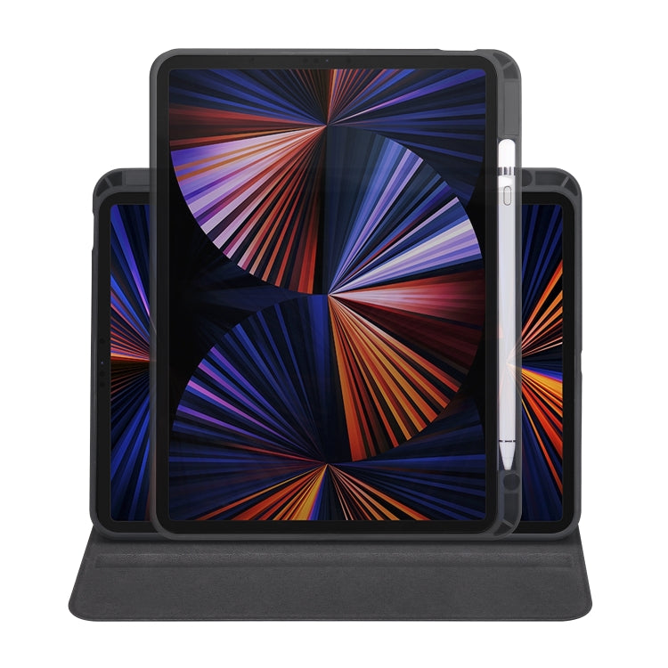 For iPad Pro 11 2024 Acrylic 360 Degree Rotation Holder Leather Tablet Case(Black) - iPad Pro 11 2024 Cases by buy2fix | Online Shopping UK | buy2fix