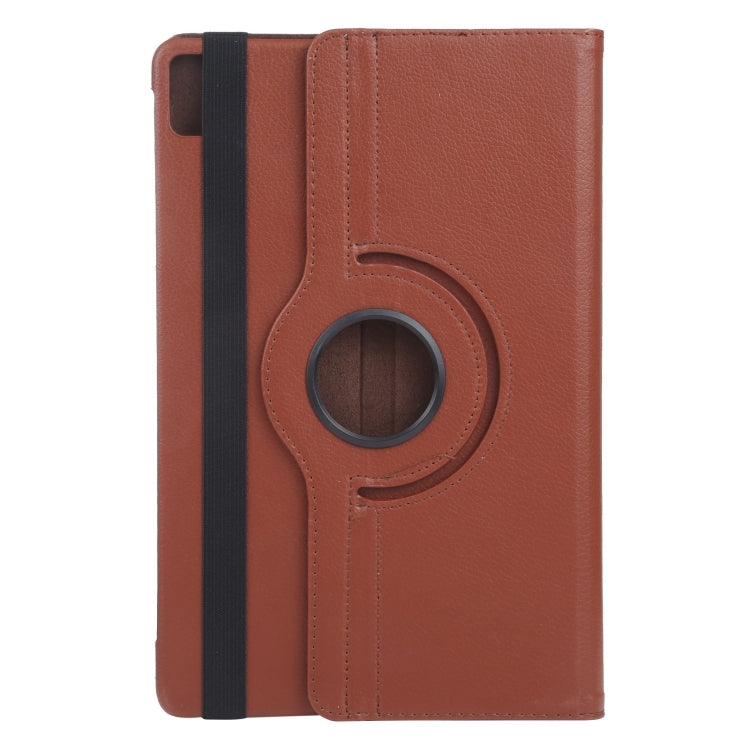 For iPad Pro 13 2024 360 Degree Rotation Litchi Texture Leather Tablet Case with Holder(Brown) - iPad Pro 13 2024 Cases by buy2fix | Online Shopping UK | buy2fix