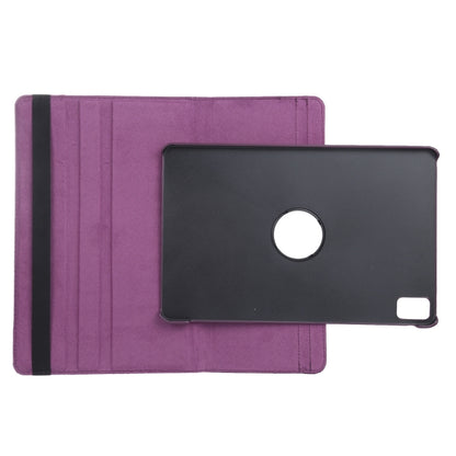 For iPad Pro 11 2024 360 Degree Rotation Litchi Texture Leather Tablet Case with Holder(Purple) - iPad Pro 11 2024 Cases by buy2fix | Online Shopping UK | buy2fix