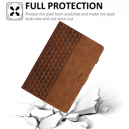 For iPad Pro 11 2024 Building Blocks Embossed Leather Smart Tablet Case(Brown) - iPad Pro 11 2024 Cases by buy2fix | Online Shopping UK | buy2fix