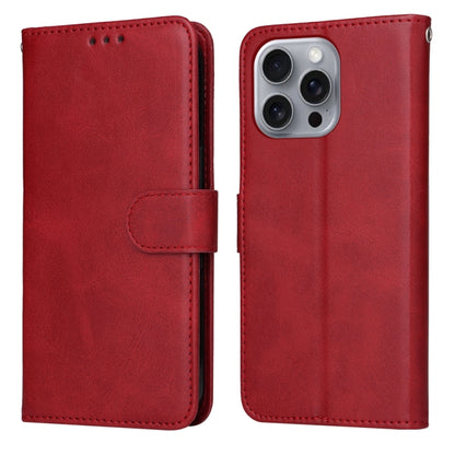 For iPhone 16 Pro Max Classic Calf Texture Flip Leather Phone Case(Red) - iPhone 16 Pro Max Cases by buy2fix | Online Shopping UK | buy2fix