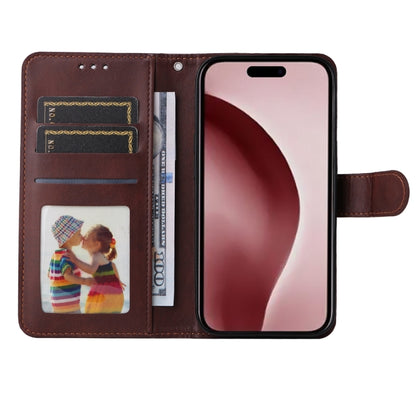 For iPhone 16 Pro Classic Calf Texture Flip Leather Phone Case(Brown) - iPhone 16 Pro Cases by buy2fix | Online Shopping UK | buy2fix