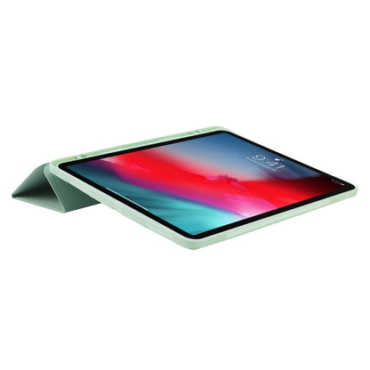 For iPad Pro 11 2024 Skin Feel Tri-fold Leather Tablet Case with Pen Slot(Matcha Green) - iPad Pro 11 2024 Cases by buy2fix | Online Shopping UK | buy2fix