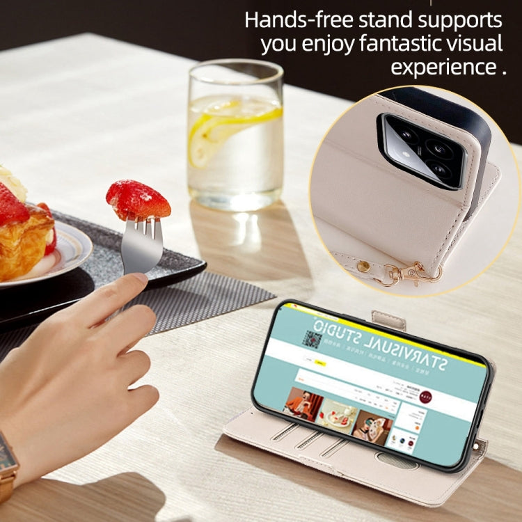 For Motorola Moto G Play 4G 2024 Crossbody Chain Leather Phone Case(White) - Motorola Cases by buy2fix | Online Shopping UK | buy2fix