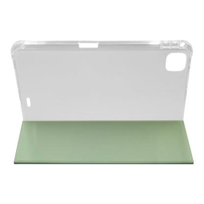 For iPad Pro 11 2024 3-folding Electric Pressed Skin Texture Leather Tablet Case(Green) - iPad Pro 11 2024 Cases by buy2fix | Online Shopping UK | buy2fix