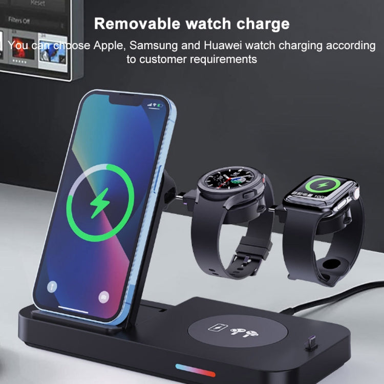 For Samsung Watch Series 3 in 1 15W Fold Wireless Charger Stand(White) - Multifunction Charger by buy2fix | Online Shopping UK | buy2fix