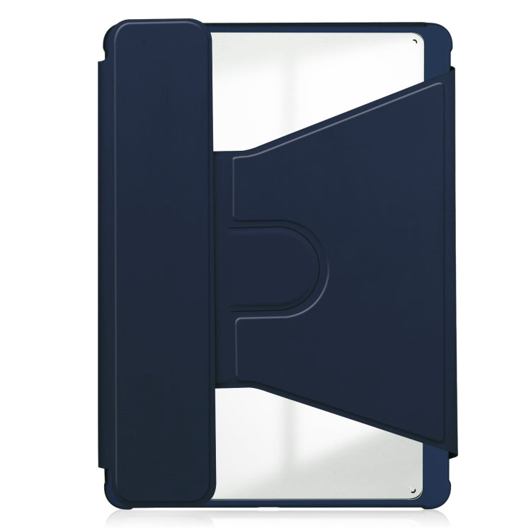 For iPad Pro 13 2024 Transparent Rotation Smart Leather Tablet Case with Keyboard(Dark Blue) - iPad Pro 13 2024 Cases by buy2fix | Online Shopping UK | buy2fix