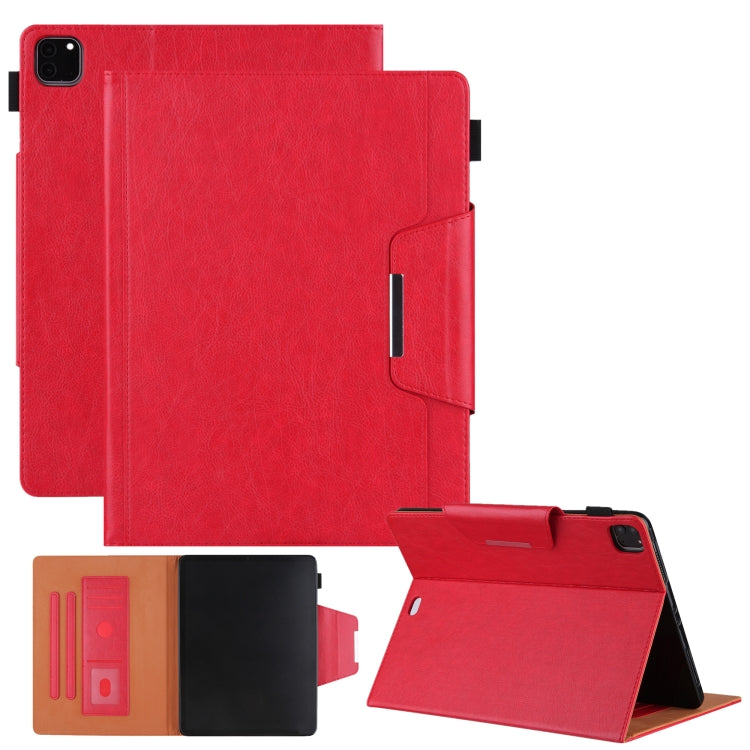 For iPad Pro 11 2024 Solid Color Metal Buckle Leather Smart Tablet Case(Red) - iPad Pro 11 2024 Cases by buy2fix | Online Shopping UK | buy2fix