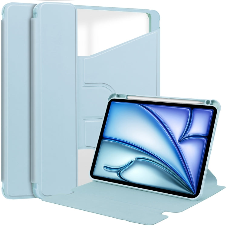 For iPad Air 13 2024 Transparent Rotation Smart Leather Tablet Case(Sky Blue) - iPad Air 13 2024 Cases by buy2fix | Online Shopping UK | buy2fix