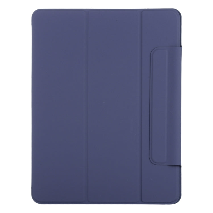 For iPad Pro 11 2024 Double-sided Clip Fixed Buckle Magnetic PU Leather Smart Tablet Case(Dark Blue) - iPad Pro 11 2024 Cases by buy2fix | Online Shopping UK | buy2fix