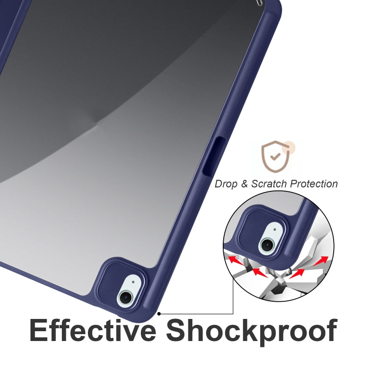 For iPad Air 11 2024 Acrylic 3-folding Smart Leather Tablet Case(Dark Blue) - iPad Air 11 2024 Cases by buy2fix | Online Shopping UK | buy2fix