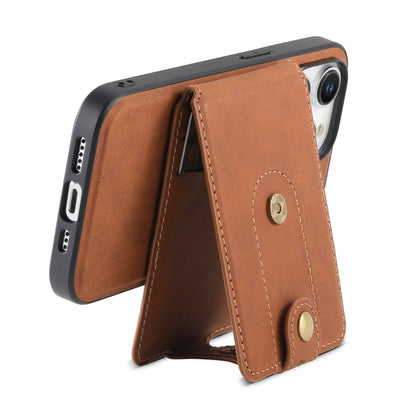 For iPhone 15 Plus Denior D14 NK Retro Pattern MagSafe Magnetic Card Holder Leather Phone Case(Brown) - iPhone 15 Plus Cases by Denior | Online Shopping UK | buy2fix