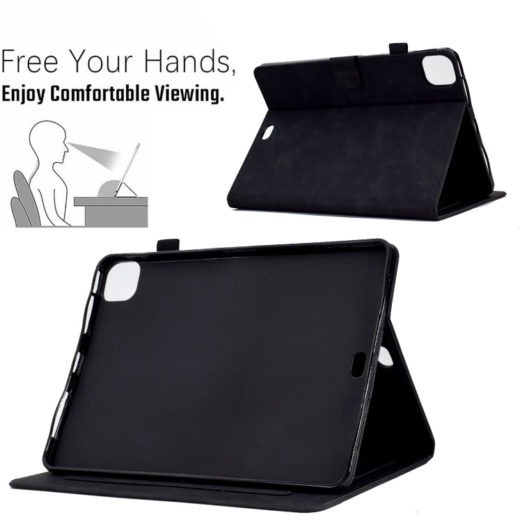 For iPad Pro 11 2024 Tower Embossed Leather Smart Tablet Case(Black) - iPad Pro 11 2024 Cases by buy2fix | Online Shopping UK | buy2fix