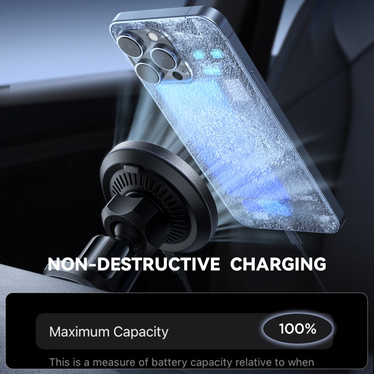 JOYROOM JR-ZS387 Cooling Fan Magnetic Car Wireless Charger Holder(Black) - Wireless Charger Holders by JOYROOM | Online Shopping UK | buy2fix