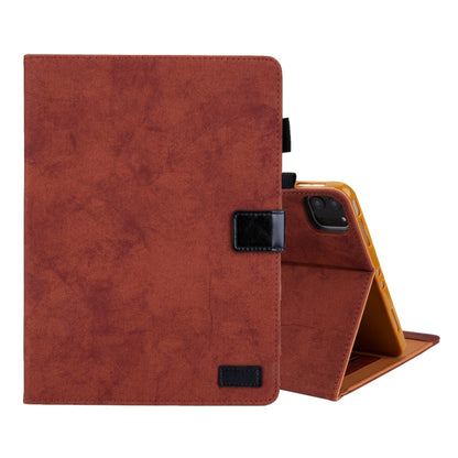 For iPad Pro 11 2024 Cloth Texture Leather Tablet Case(Brown) - iPad Pro 11 2024 Cases by buy2fix | Online Shopping UK | buy2fix