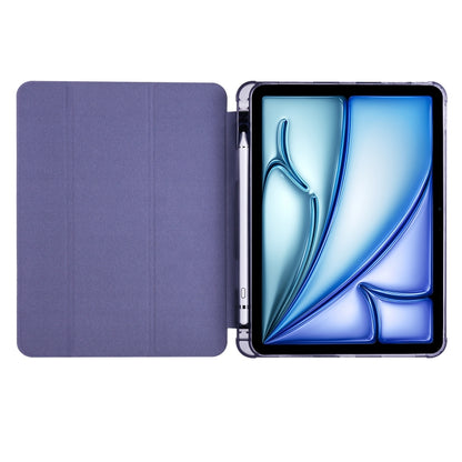 For iPad Air 11 2024 3-fold TPU Leather Smart Tablet Case with Pen Slot(Lavender Purple) - iPad Air 11 2024 Cases by buy2fix | Online Shopping UK | buy2fix